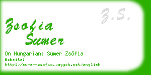 zsofia sumer business card